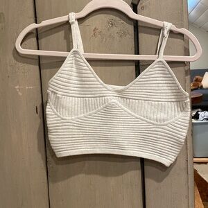 Gray ribbed tank top